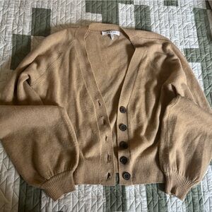 Frame Denim Button-Up Tan Cardigan